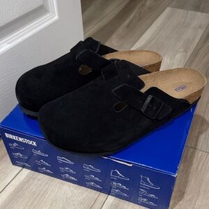 Birkenstock Boston Clog Men’s Black Suede